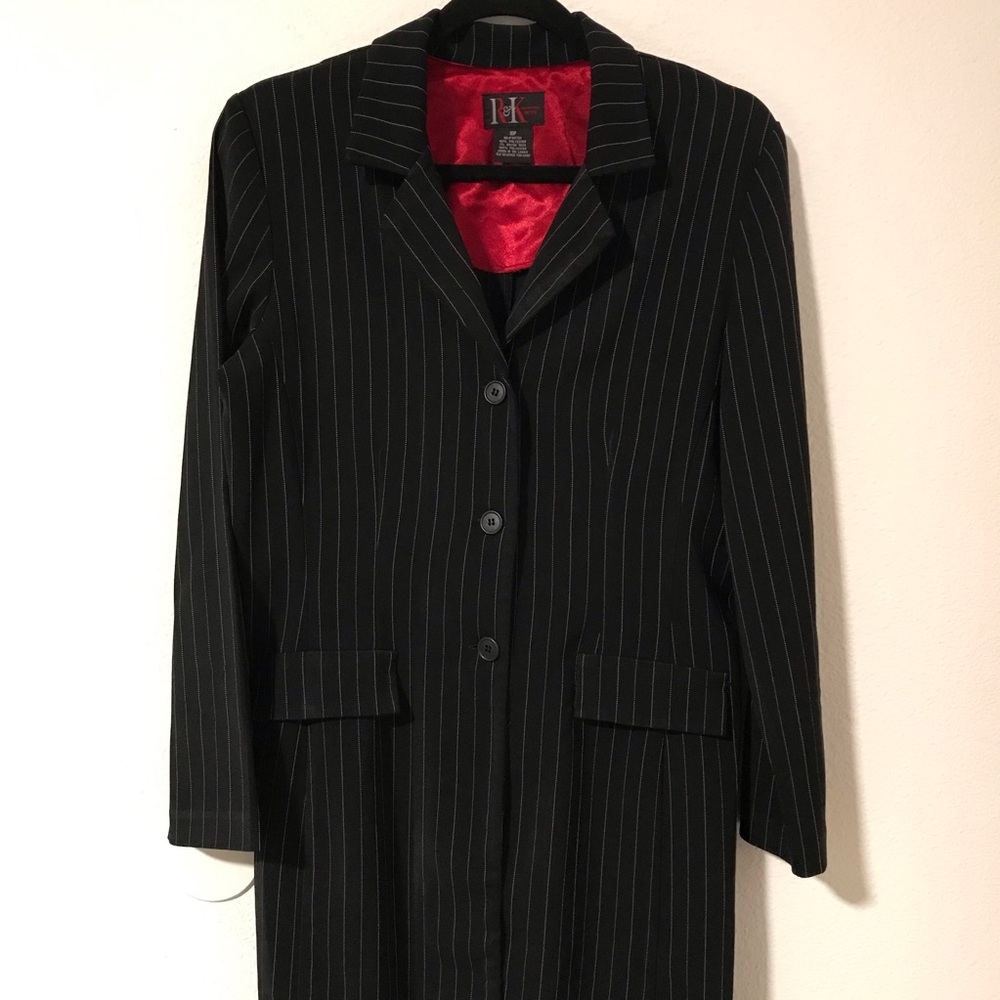 Women’s Black Pinstripe Blazer Coat